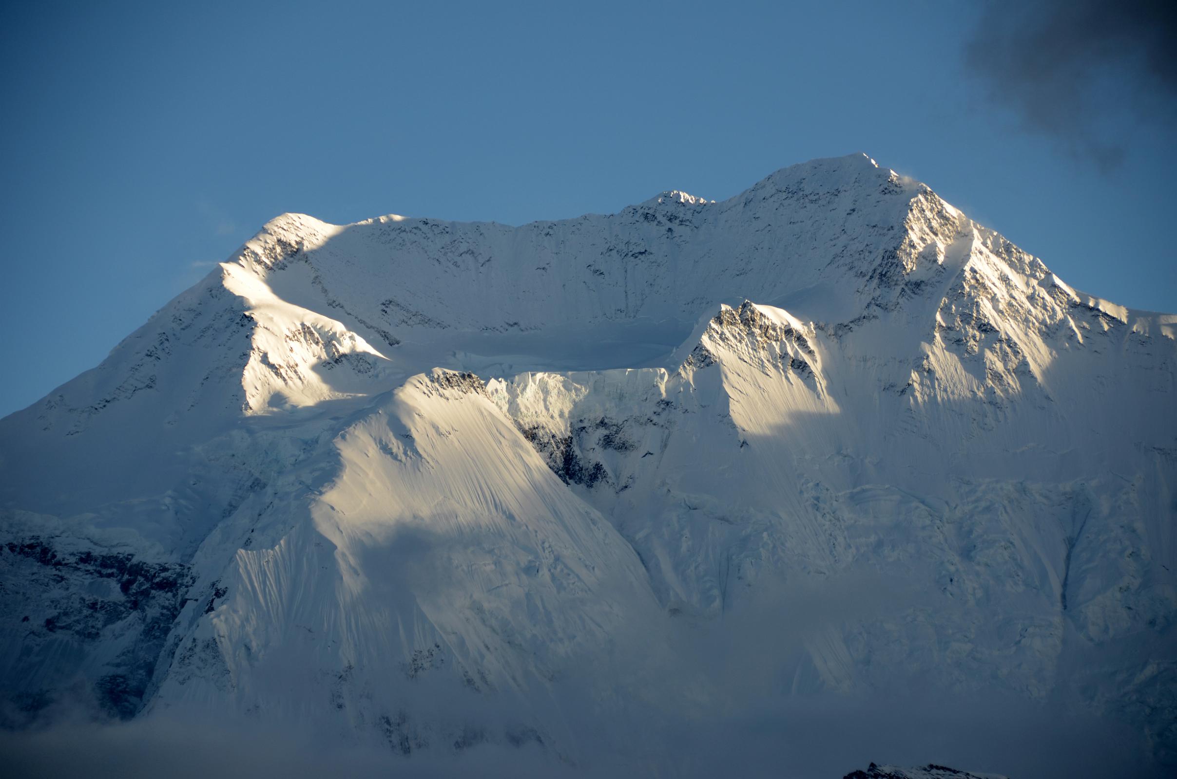 06 Annapurna II Summit Close Up At Sunset From Waterfall Camp On The Way To Chulu Far East 